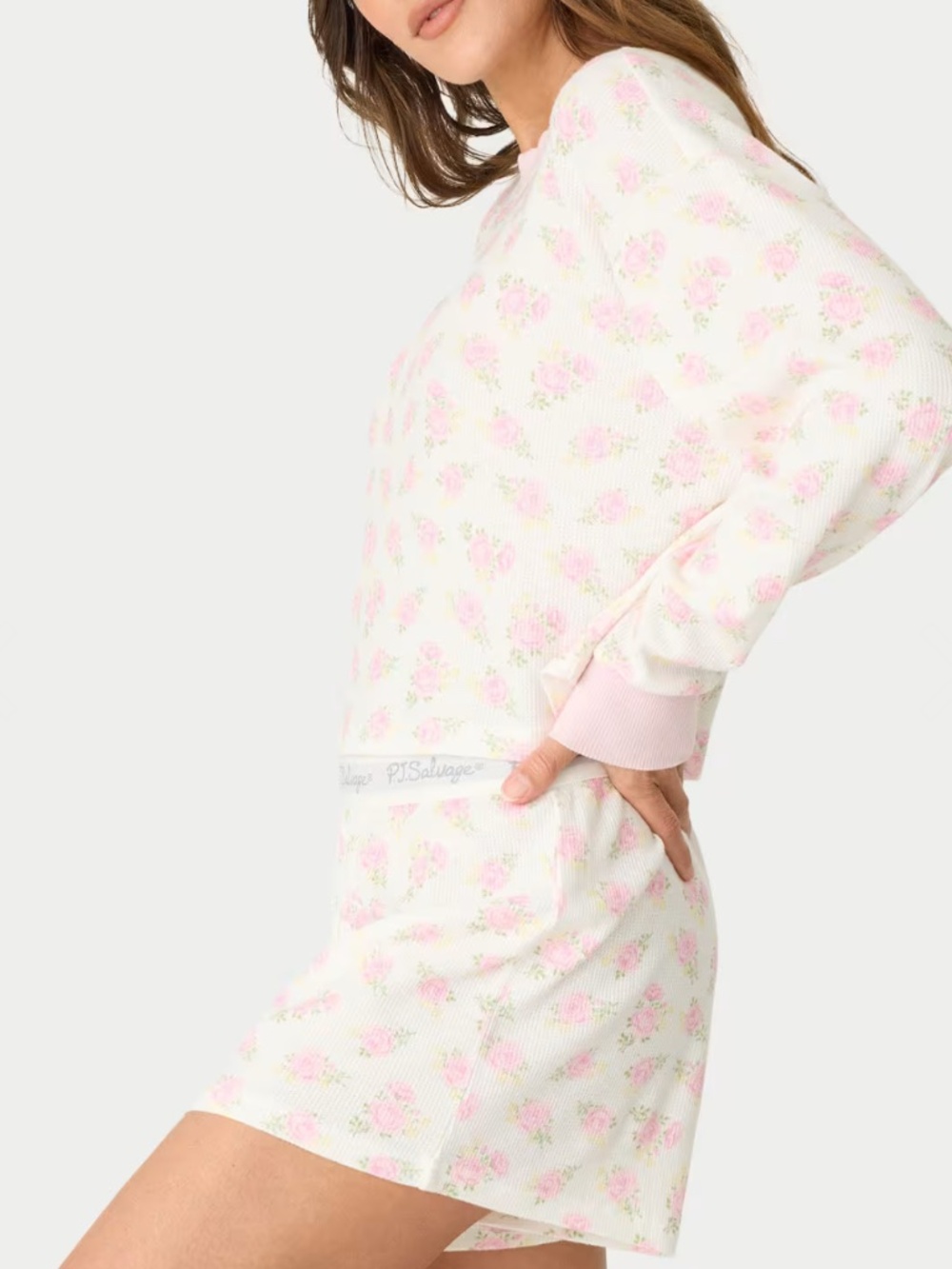 NWT PJ Salvage Boyfriend Boxer Floral Pajama Set Sz L